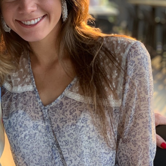 Semi-sheer Floral Top - Picture 2 of 5